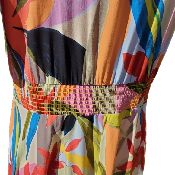 Soft Surroundings Gemini Midi Floral Print Dress Large - Picture 7 of 8